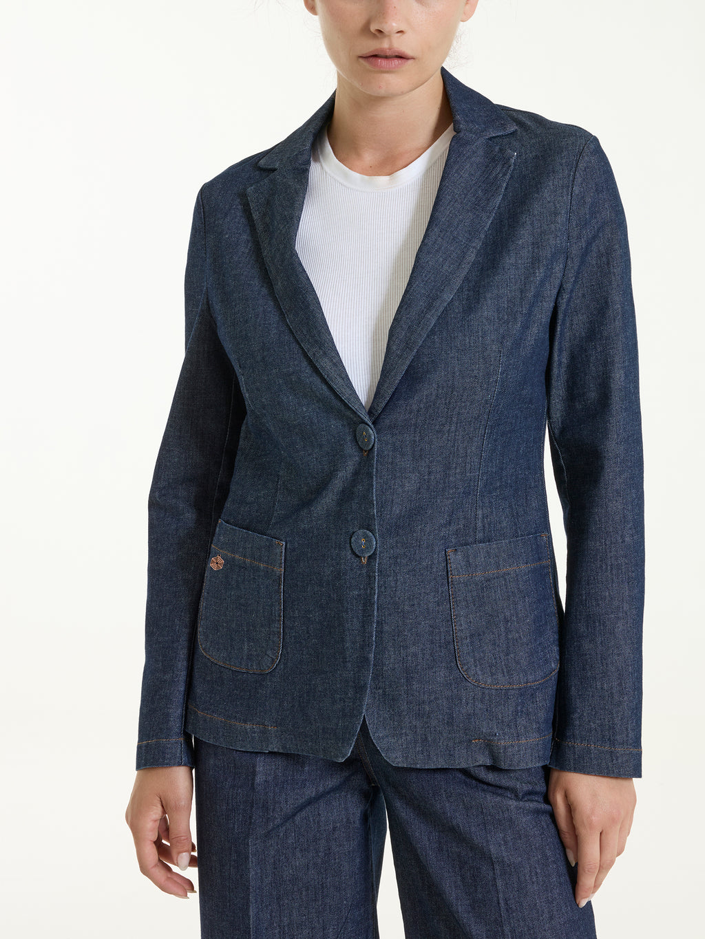 Blazer due bottoni in Light Denim