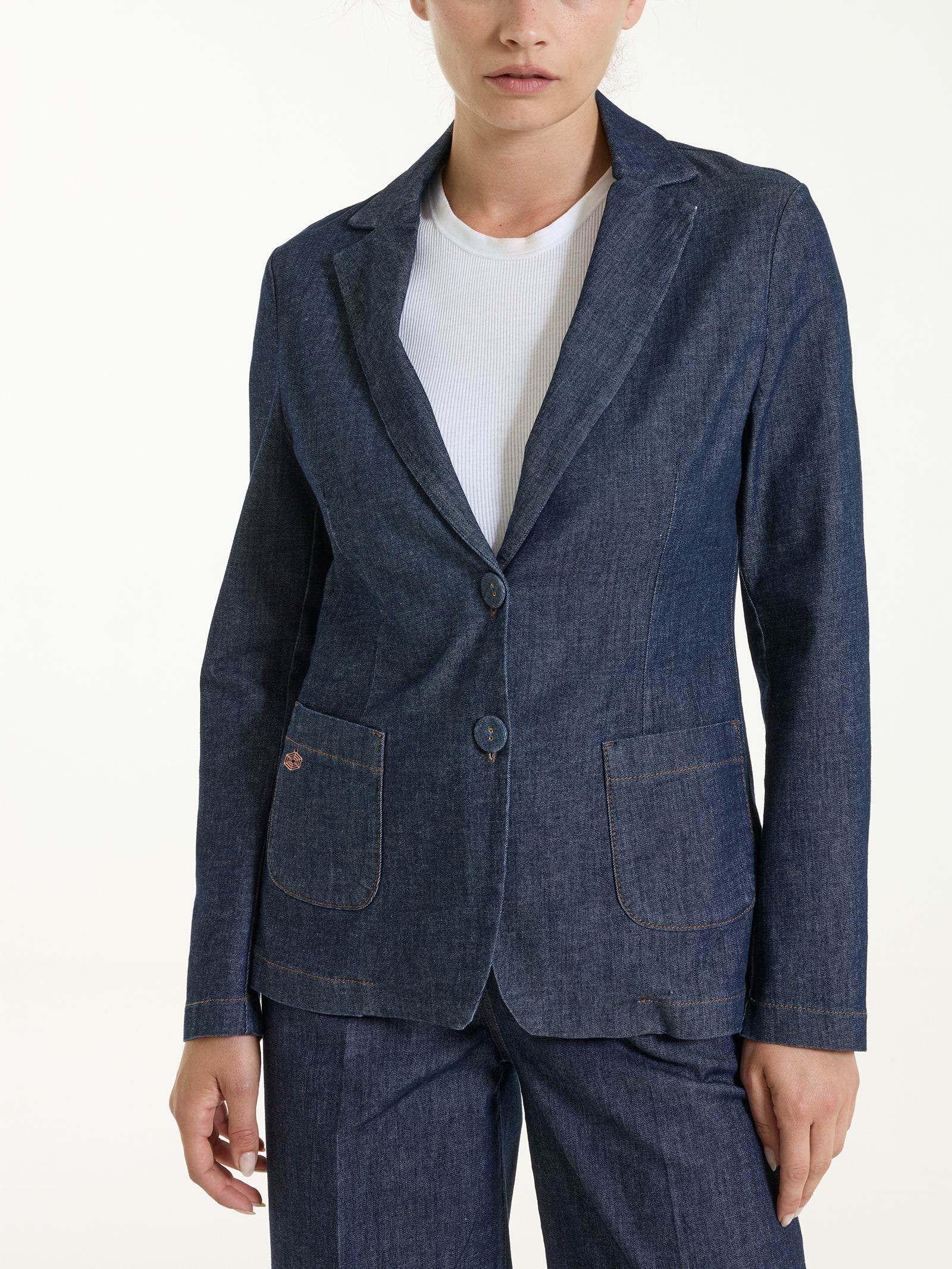 Blazer due bottoni in Light Denim