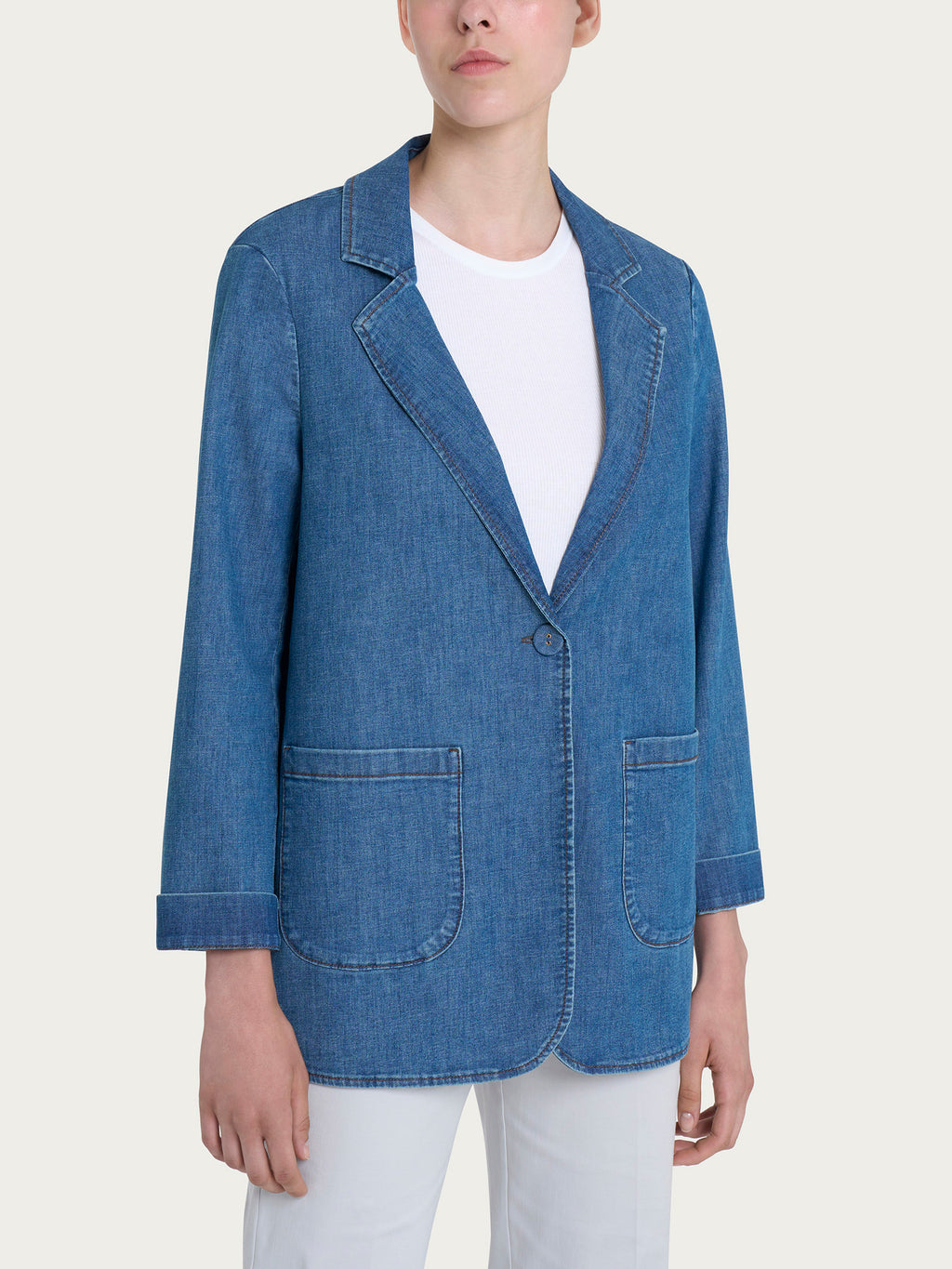 Blazer over destrutturato in Light Denim