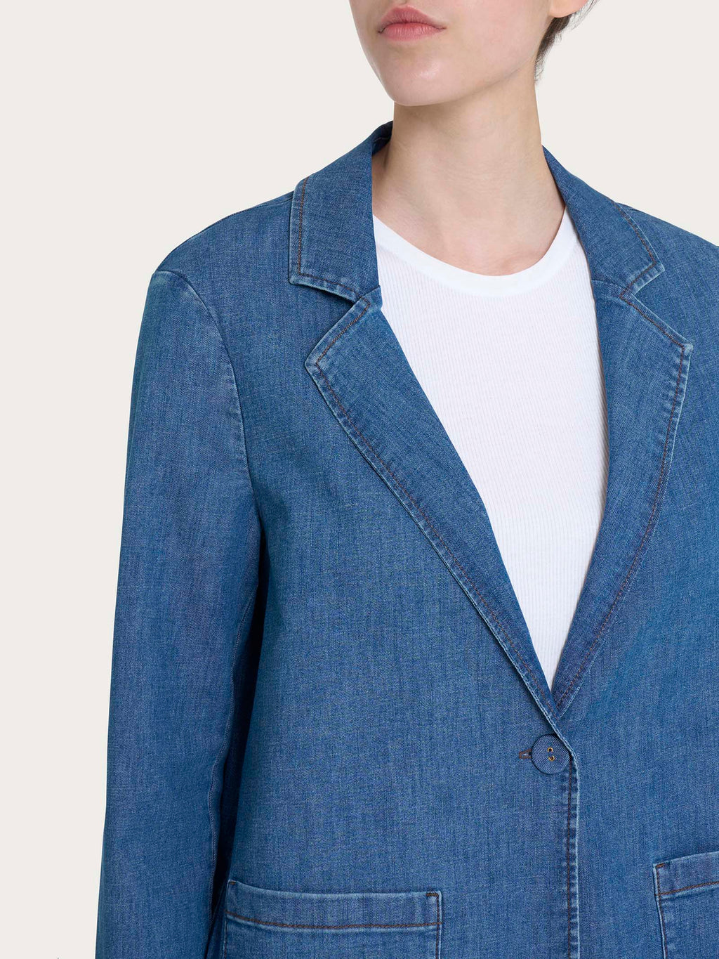 Blazer over destrutturato in Light Denim