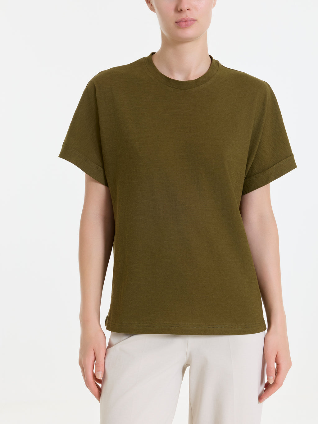 Maglietta con manica over in Slub Jersey