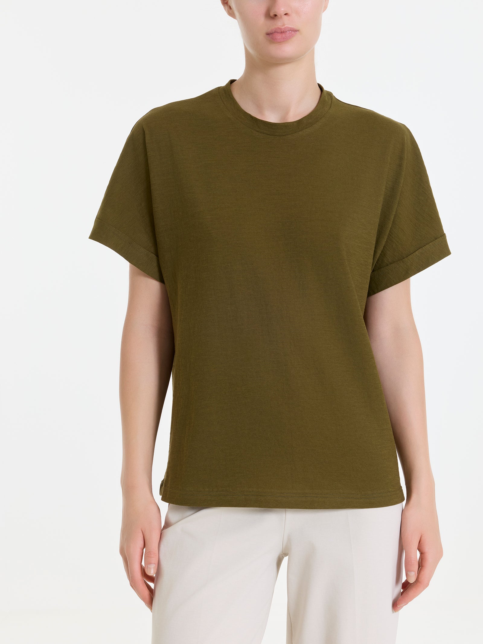 Maglietta con manica over in Slub Jersey