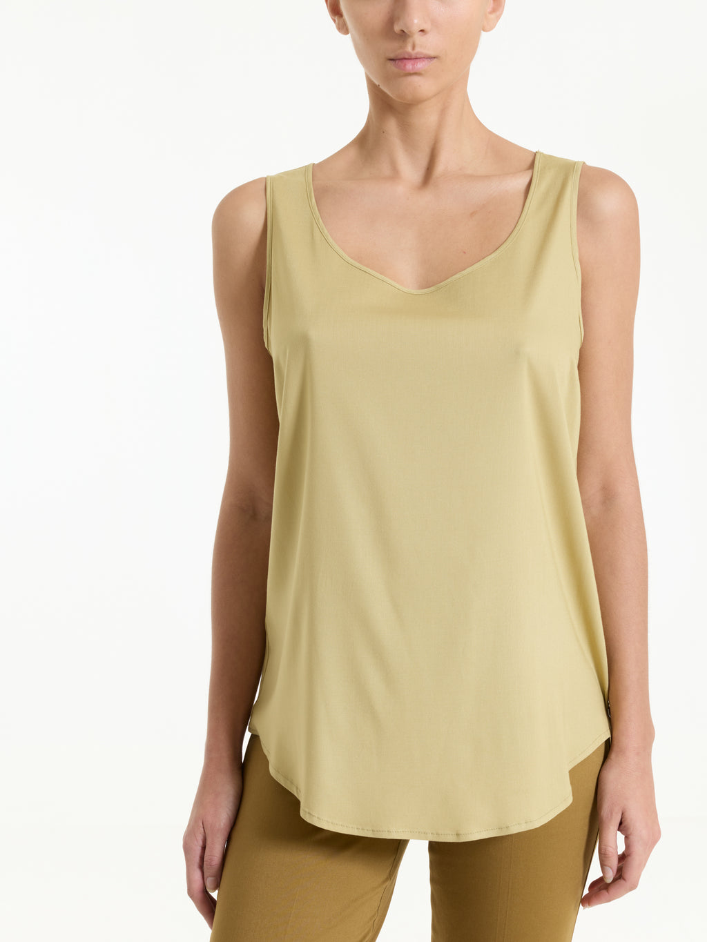 Top con spalla larga in Voile Stretch