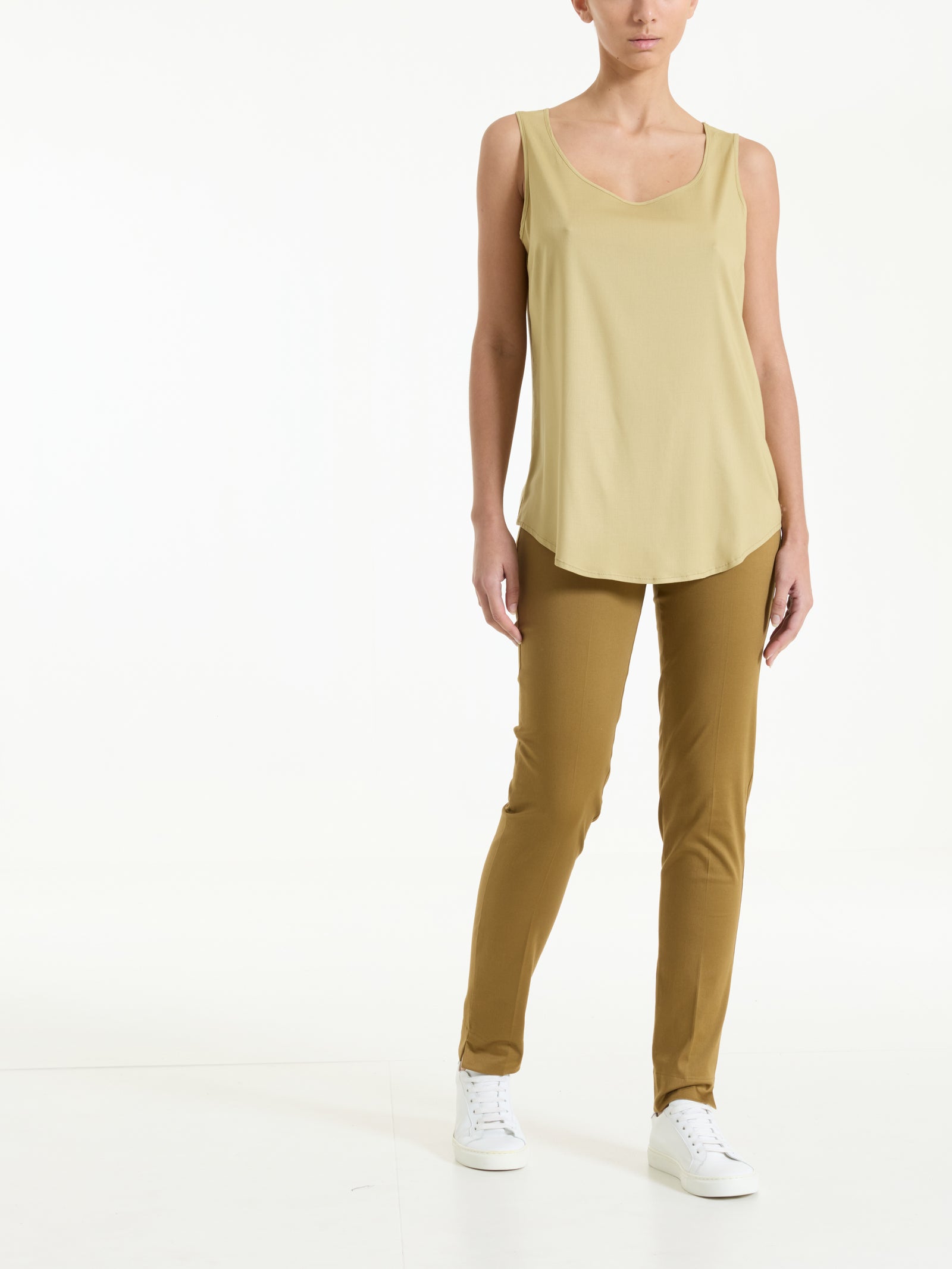 Top con spalla larga in Voile Stretch