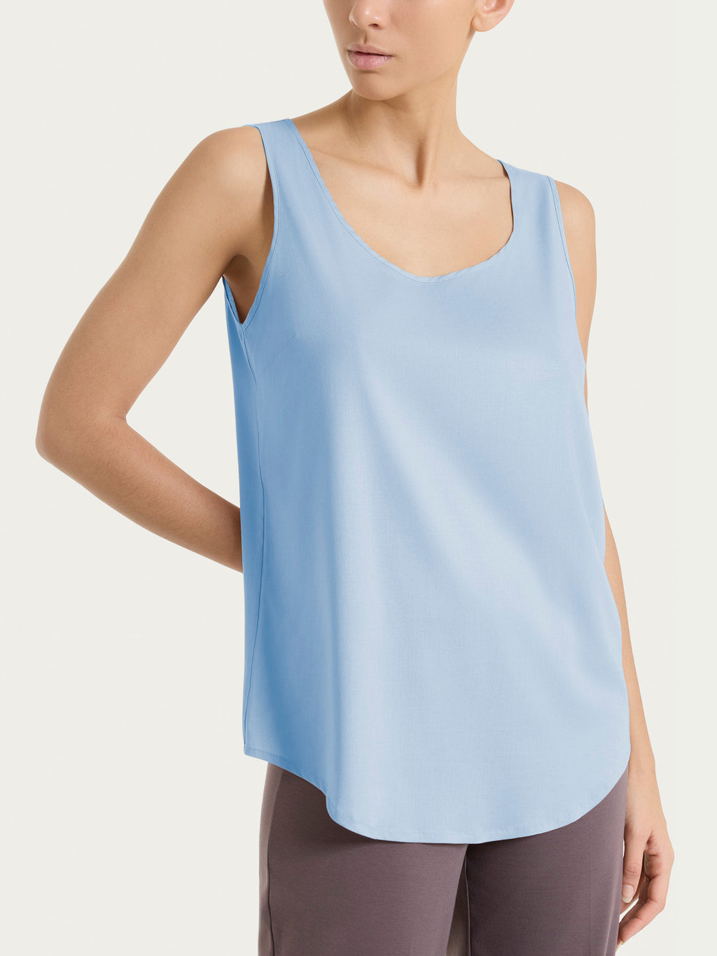 Top con spalla larga in Voile Stretch