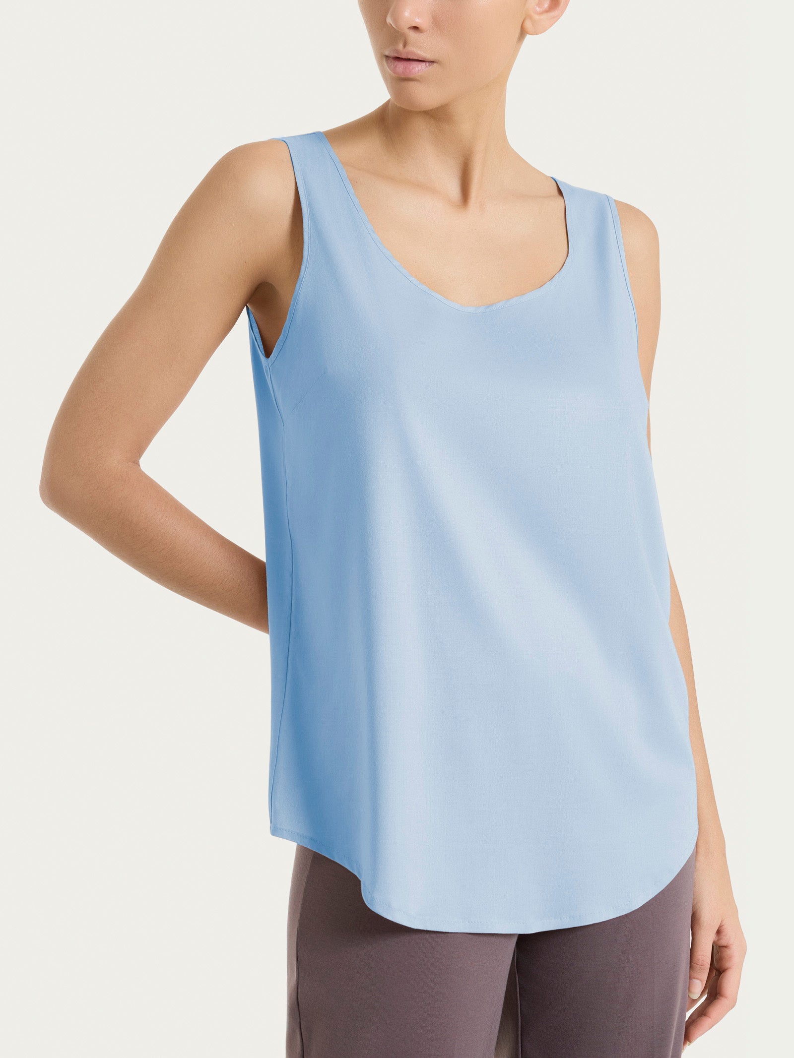 Top con spalla larga in Voile Stretch
