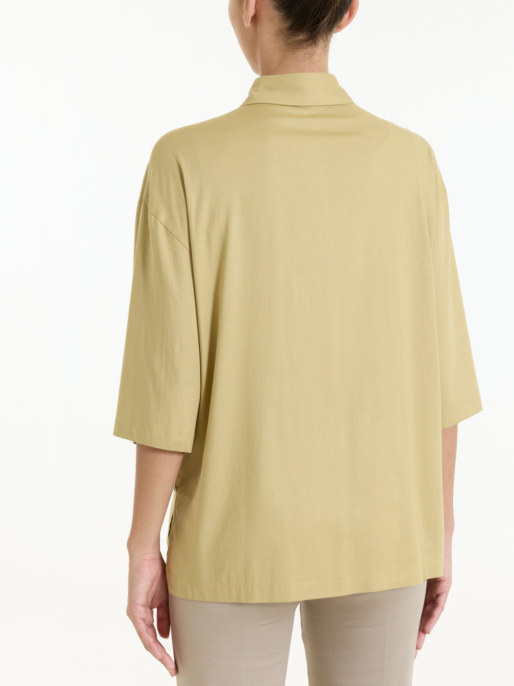 Camicia con manica 3/4 in Poplin di cotone