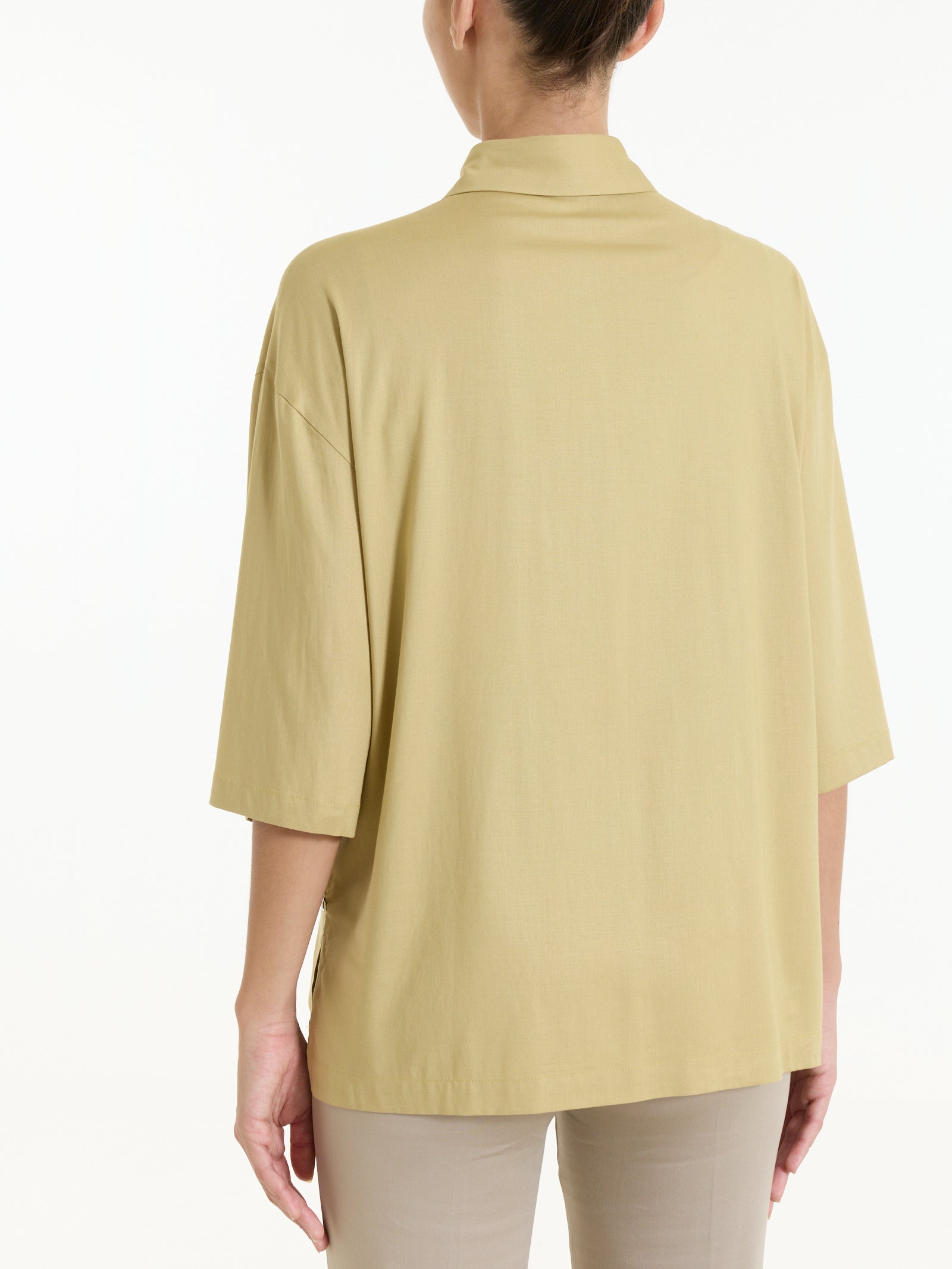 Camicia con manica 3/4 in Poplin di cotone