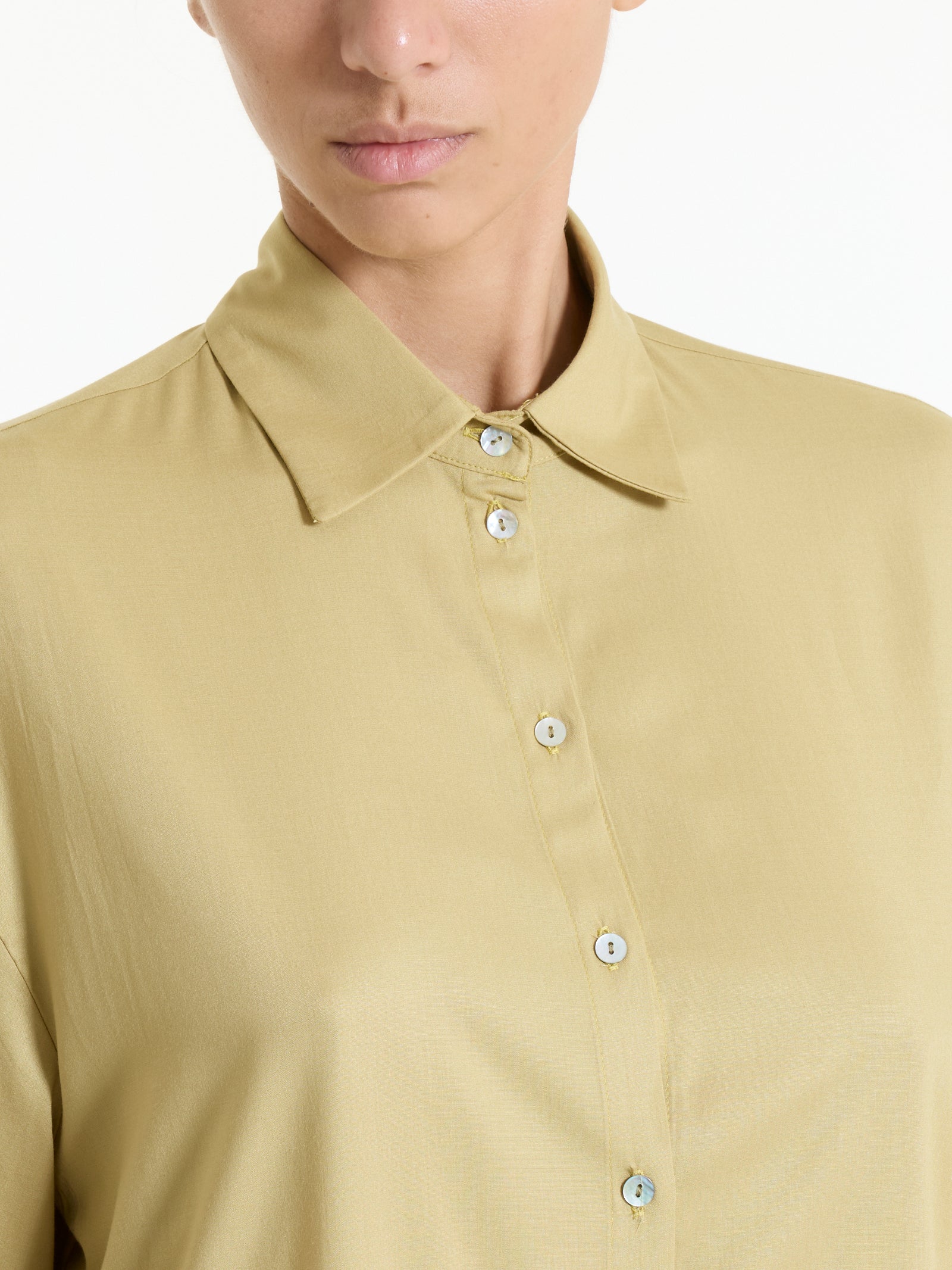 Camicia con manica 3/4 in Poplin di cotone