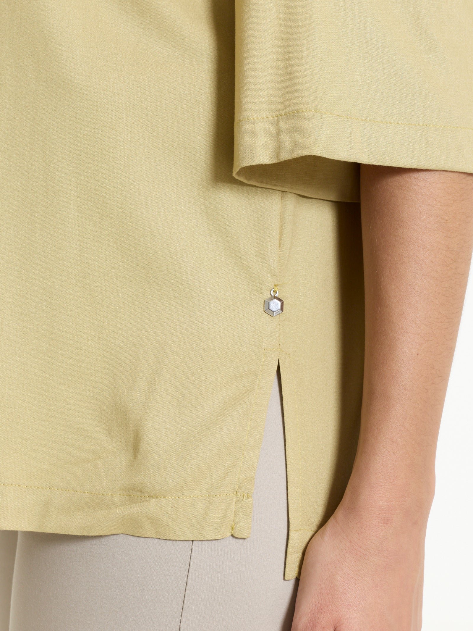 Camicia con manica 3/4 in Poplin di cotone