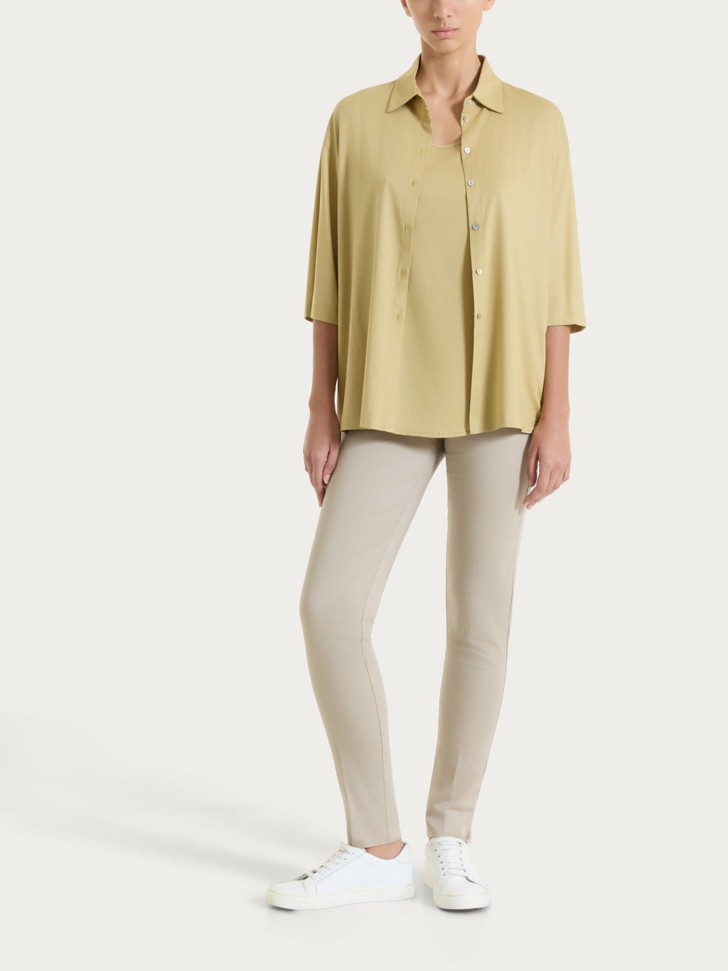 Maglietta con manica over in Slub Jersey