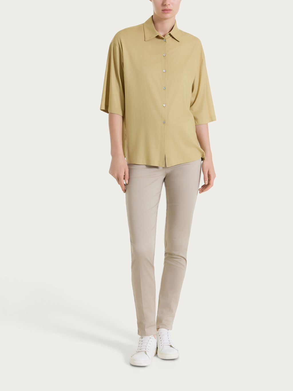 Maglietta con manica over in Slub Jersey