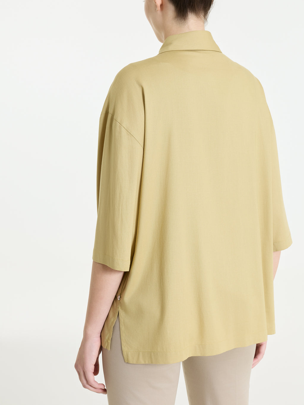 Camicia con manica 3/4 in Poplin di cotone