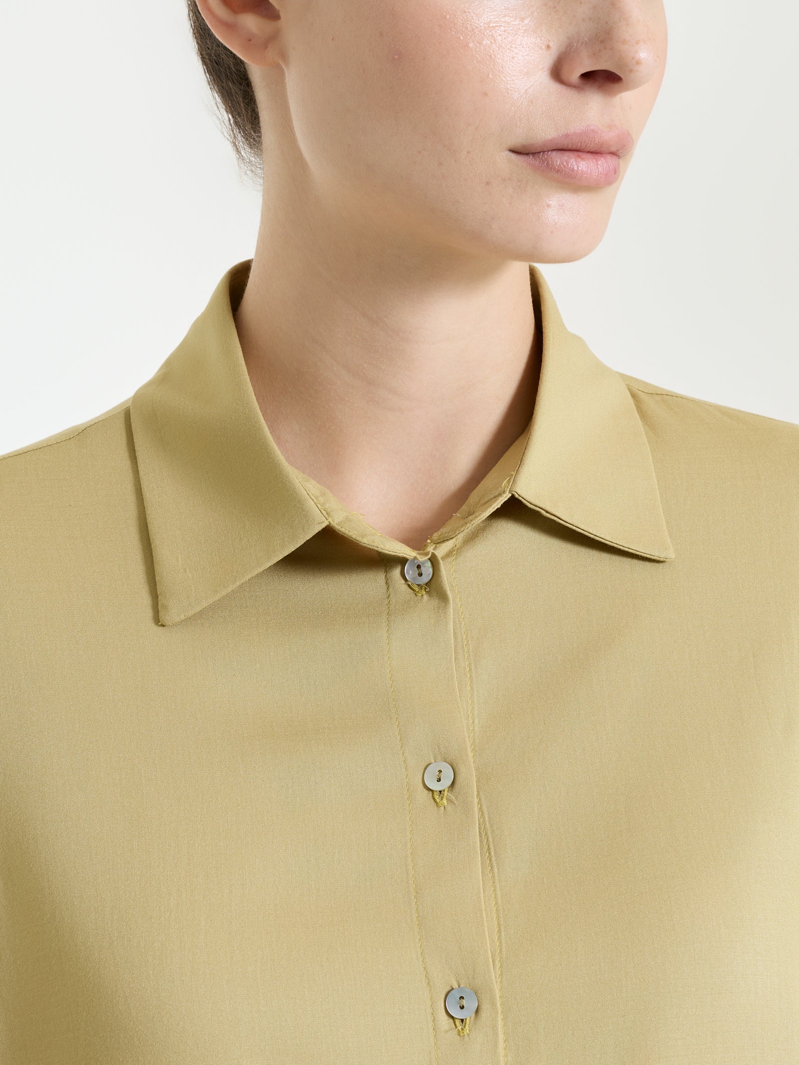 Camicia con manica 3/4 in Poplin di cotone