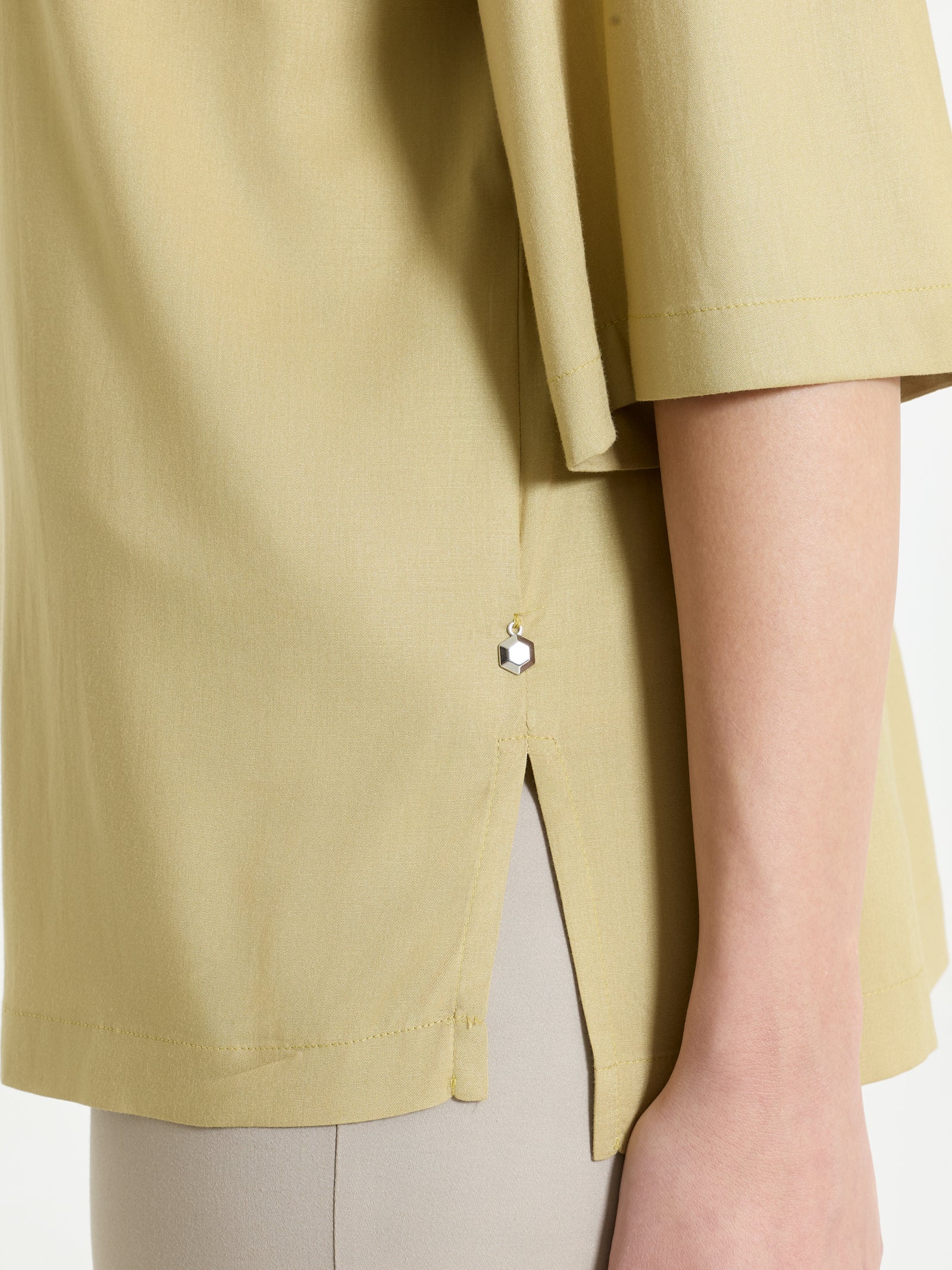 Camicia con manica 3/4 in Poplin di cotone