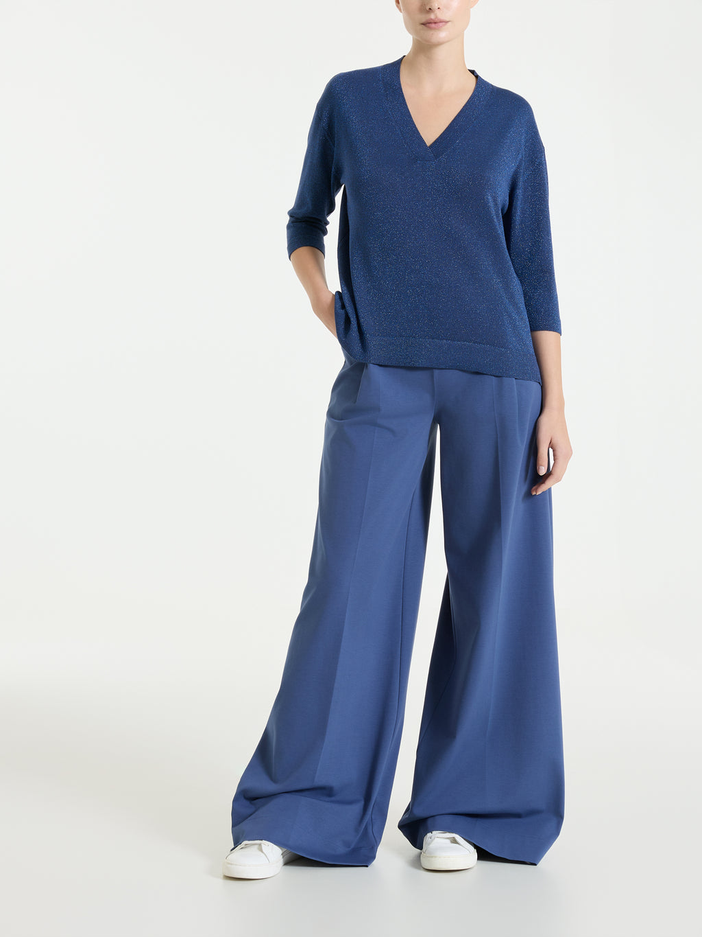Maglia con scollo a V in Lurex Summertime