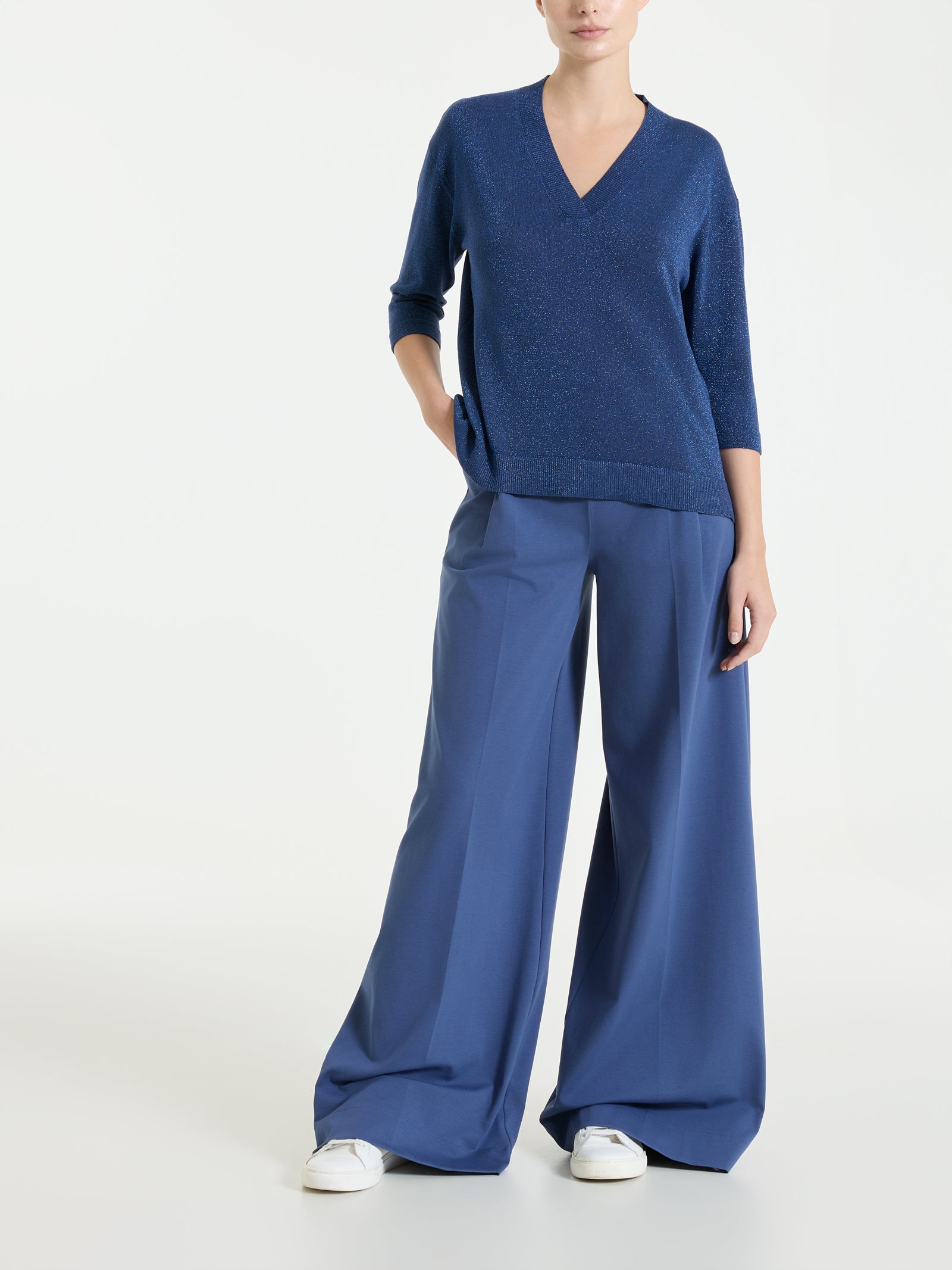 Maglia con scollo a V in Lurex Summertime