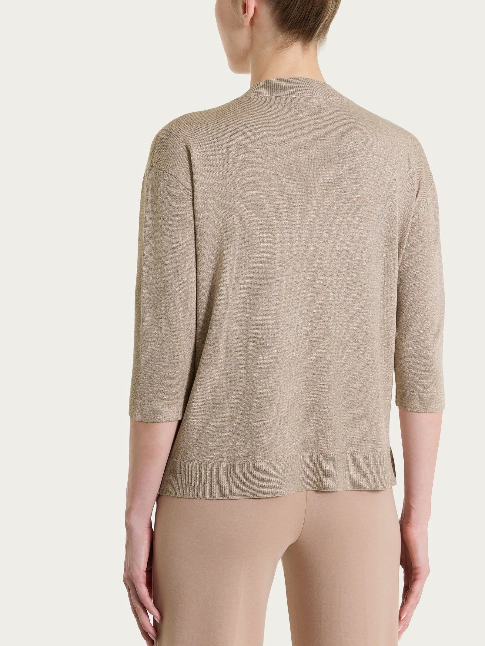 Maglia con scollo a V in Lurex Summertime