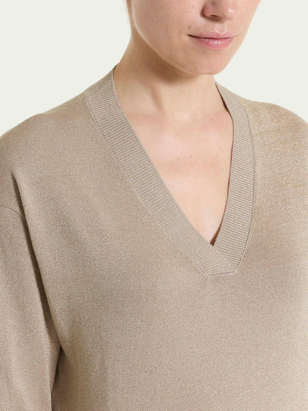 Maglia con scollo a V in Lurex Summertime